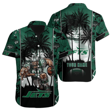 Personalized New York Jets Tropical Paradise Hawaiian Shirt Unisex T-shirt, Sweatshirt, Hoodie, Long Sleeve Tee - T-Shirt, Sweatshirt, Hoodie
