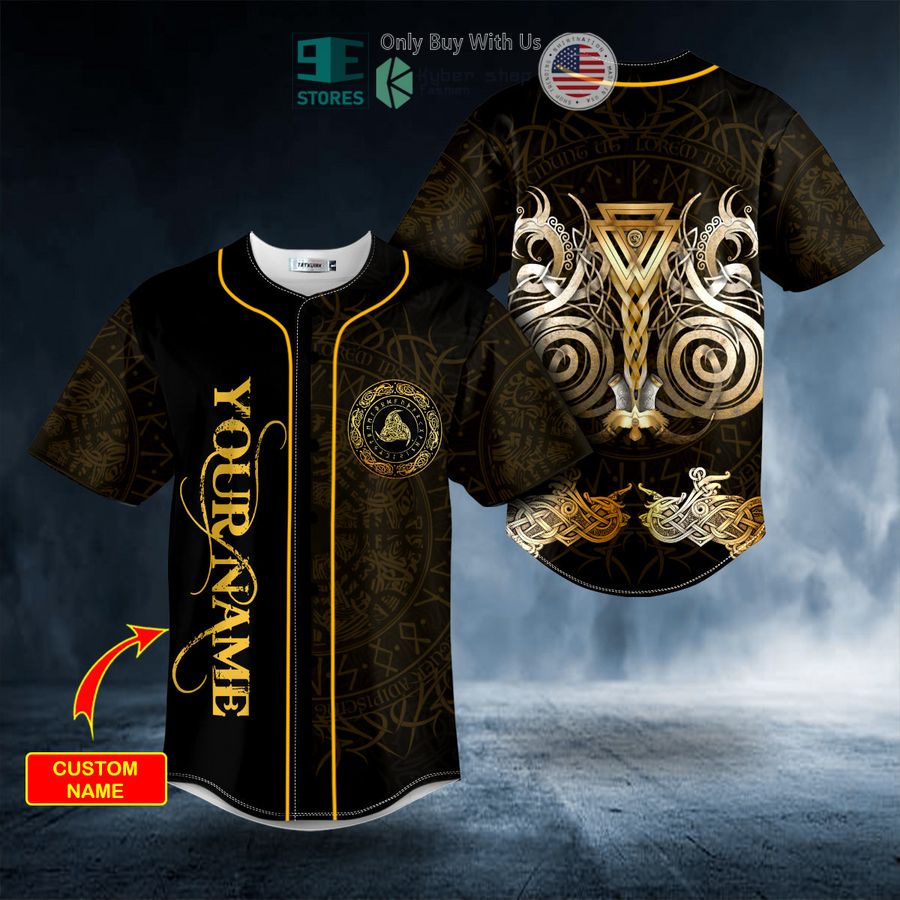BEST Personalized Norse Valknut Viking Tattoo Custom Baseball Jersey Unisex T-shirt, Sweatshirt, Hoodie, Long Sleeve Tee - T-Shirt, Sweatshirt, Hoodie