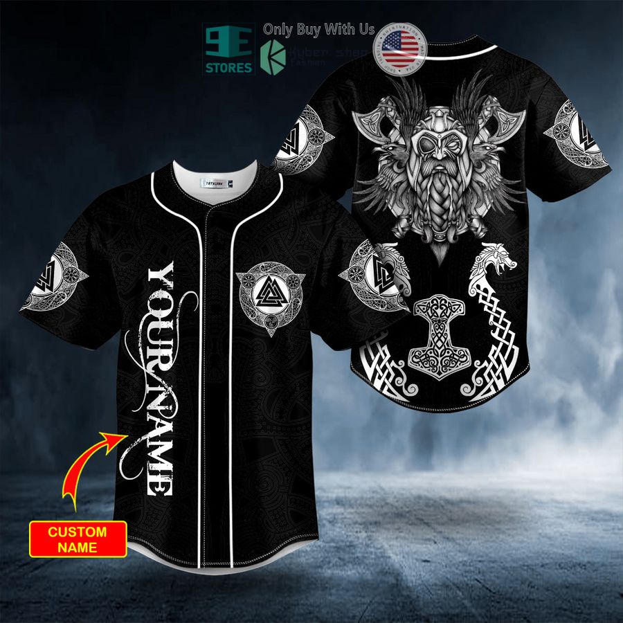 BEST Personalized Odin King Viking White Tattoo Custom Baseball Jersey Unisex T-shirt, Sweatshirt, Hoodie, Long Sleeve Tee - T-Shirt, Sweatshirt, Hoodie