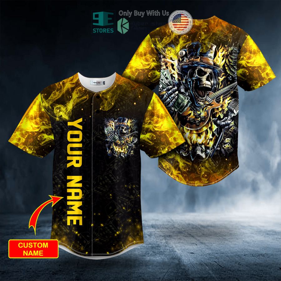 BEST Personalized Punk Rock Gothic Hell Glow In The Dark Skull Custom Baseball Jersey Unisex T-shirt, Sweatshirt, Hoodie, Long Sleeve Tee - T-Shirt, Sweatshirt, Hoodie