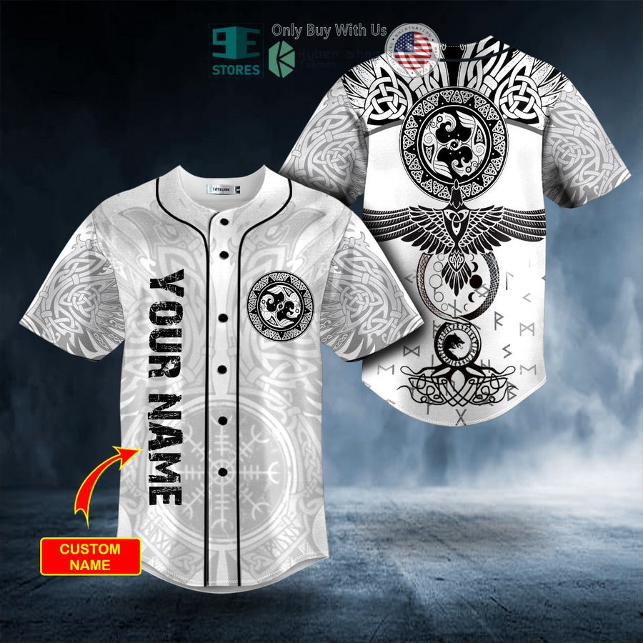 BEST Personalized Raven Viking Tattoo Custom Baseball Jersey Unisex T-shirt, Sweatshirt, Hoodie, Long Sleeve Tee - T-Shirt, Sweatshirt, Hoodie