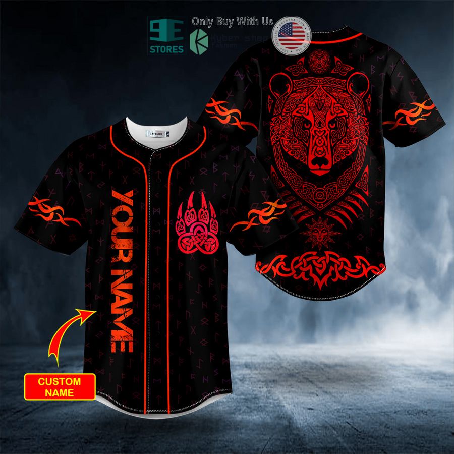 BEST Personalized Red Bear Viking Tattoo Custom Baseball Shirt Unisex T-shirt, Sweatshirt, Hoodie, Long Sleeve Tee - T-Shirt, Sweatshirt, Hoodie