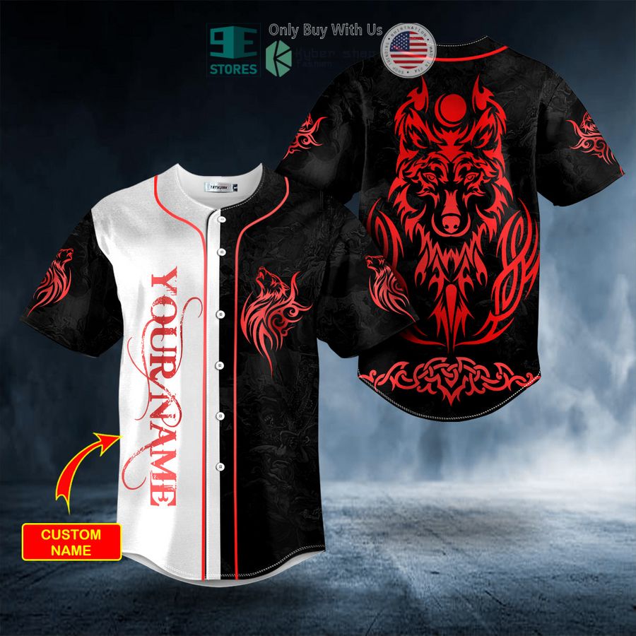 BEST Personalized Red Wolf Viking Custom Baseball Shirt Unisex T-shirt, Sweatshirt, Hoodie, Long Sleeve Tee - T-Shirt, Sweatshirt, Hoodie
