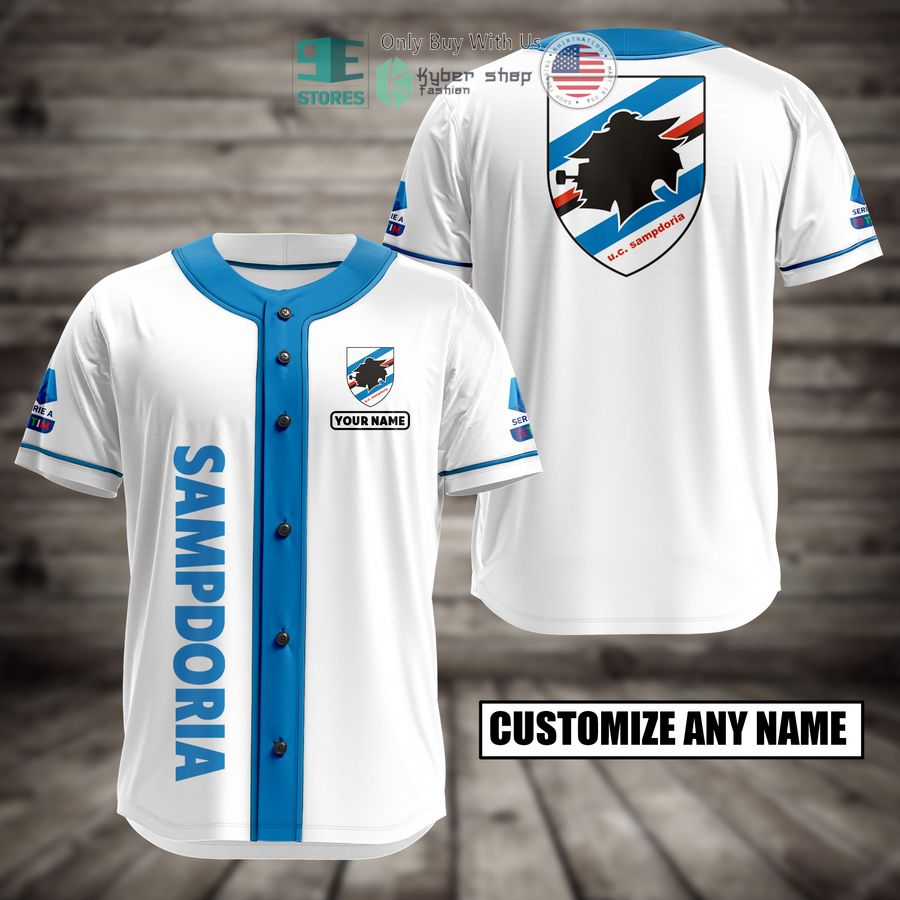 BEST Sampdoria Custom Name Baseball Jersey Unisex T-shirt, Sweatshirt, Hoodie, Long Sleeve Tee - T-Shirt, Sweatshirt, Hoodie
