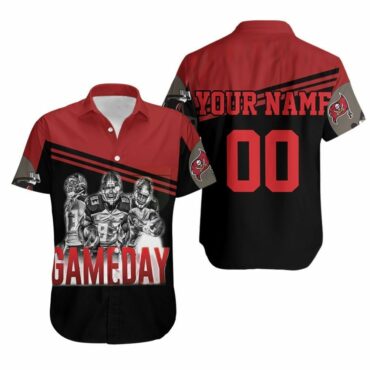 Personalized Tampa Bay Buccaneers 4 Game Day Hawaiian Shirt Unisex T-shirt, Sweatshirt, Hoodie, Long Sleeve Tee - T-Shirt, Sweatshirt, Hoodie