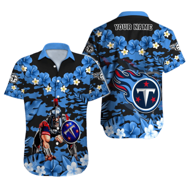 Personalized Tennessee Titans Camouflage Bloom Hawaiian Shirt Unisex T-shirt, Sweatshirt, Hoodie, Long Sleeve Tee - T-Shirt, Sweatshirt, Hoodie