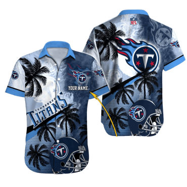 Personalized Tennessee Titans Moonlit Palms Hawaiian Shirt Unisex T-shirt, Sweatshirt, Hoodie, Long Sleeve Tee - T-Shirt, Sweatshirt, Hoodie