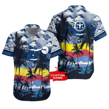 Personalized Tennessee Titans Sunset Paradise Hawaiian Shirt Unisex T-shirt, Sweatshirt, Hoodie, Long Sleeve Tee - T-Shirt, Sweatshirt, Hoodie