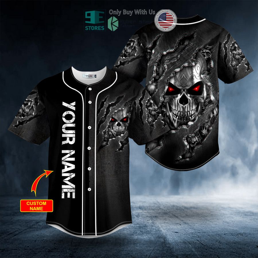 BEST Personalized Tribal Metal Scratch Skull Custom Baseball Shirt Unisex T-shirt, Sweatshirt, Hoodie, Long Sleeve Tee - T-Shirt, Sweatshirt, Hoodie