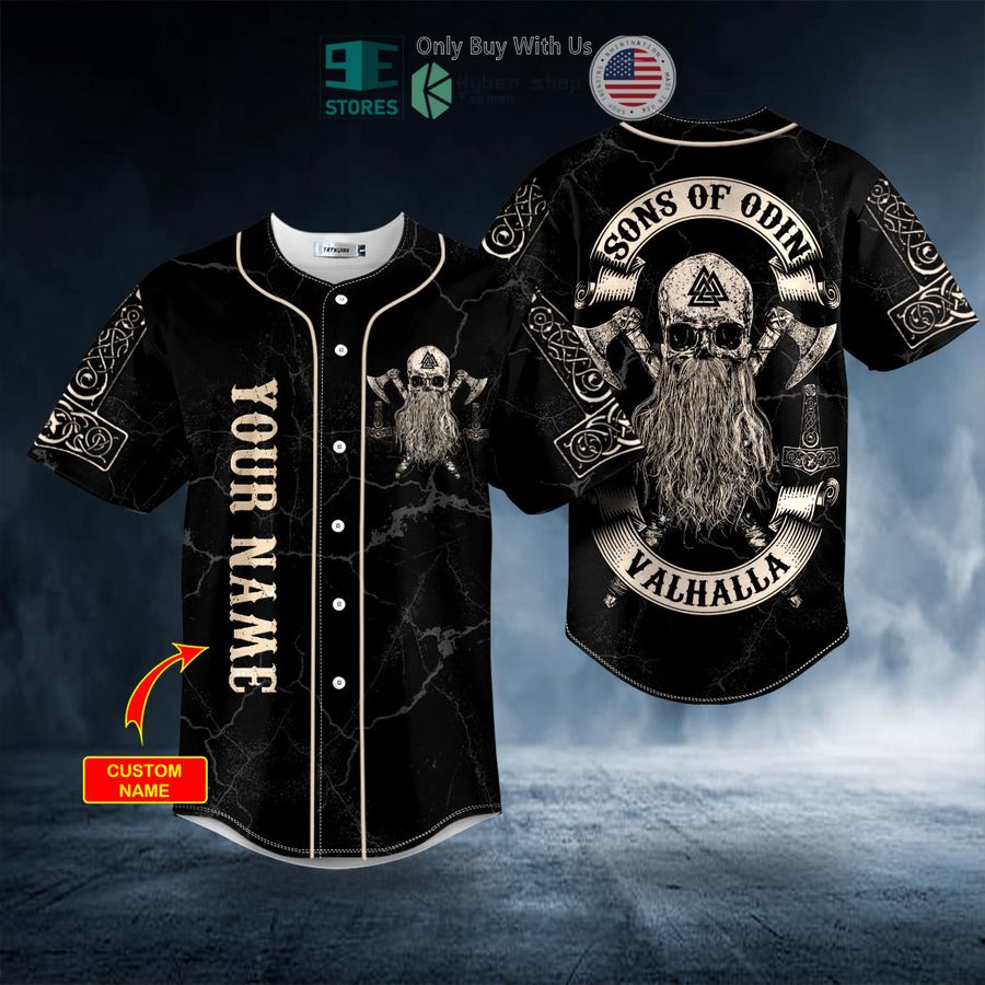 BEST Personalized Viking Son Of Odin Valhalla Skull Custom Baseball Shirt Unisex T-shirt, Sweatshirt, Hoodie, Long Sleeve Tee - T-Shirt, Sweatshirt, Hoodie