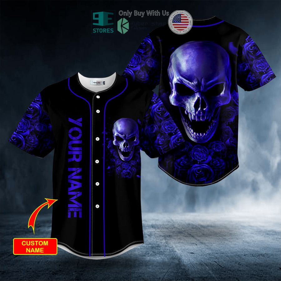 BEST Personalized Violet Roses Angry Sugar Skull Custom Baseball Shirt Unisex T-shirt, Sweatshirt, Hoodie, Long Sleeve Tee - T-Shirt, Sweatshirt, Hoodie