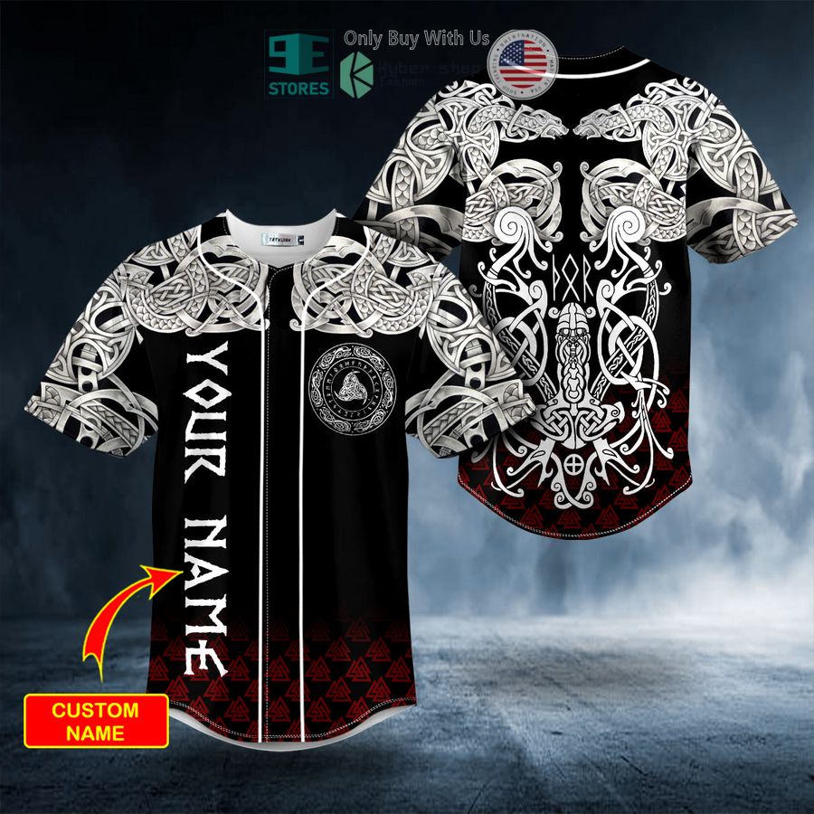 BEST Personalized White Odin Viking King Tribal Tattoos Custom Baseball Jersey Unisex T-shirt, Sweatshirt, Hoodie, Long Sleeve Tee - T-Shirt, Sweatshirt, Hoodie