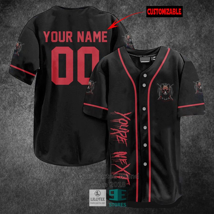 Personalized You're next Horror Movie Baseball Jersey Unisex T-shirt, Sweatshirt, Hoodie, Long Sleeve Tee - T-Shirt, Sweatshirt, Hoodie