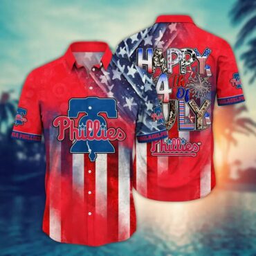 Philadelphia Phillies Fourth of July Celebration Hawaiian Shirt Unisex T-shirt, Sweatshirt, Hoodie, Long Sleeve Tee - T-Shirt, Sweatshirt, Hoodie