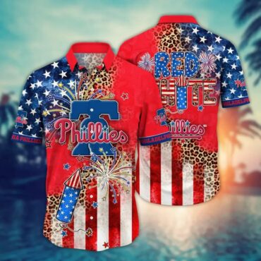 Philadelphia Phillies Patriotic Celebration Hawaiian Shirt Unisex T-shirt, Sweatshirt, Hoodie, Long Sleeve Tee - T-Shirt, Sweatshirt, Hoodie