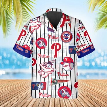 Philadelphia Phillies Pinstripe Fanatic Hawaiian Shirt Unisex T-shirt, Sweatshirt, Hoodie, Long Sleeve Tee - T-Shirt, Sweatshirt, Hoodie