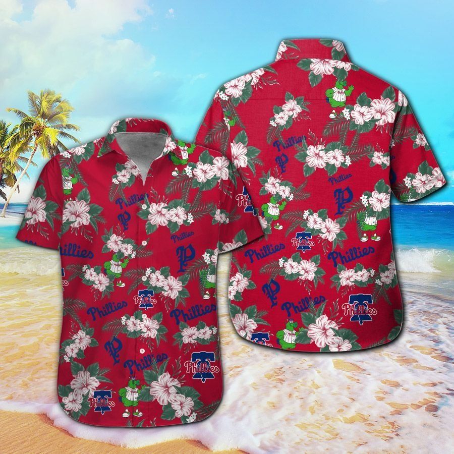 Philadelphia Phillies Short Sleeve Button Up Tropical Hawaiian Shirt VER03 Unisex T-shirt, Sweatshirt, Hoodie, Long Sleeve Tee - T-Shirt, Sweatshirt, Hoodie