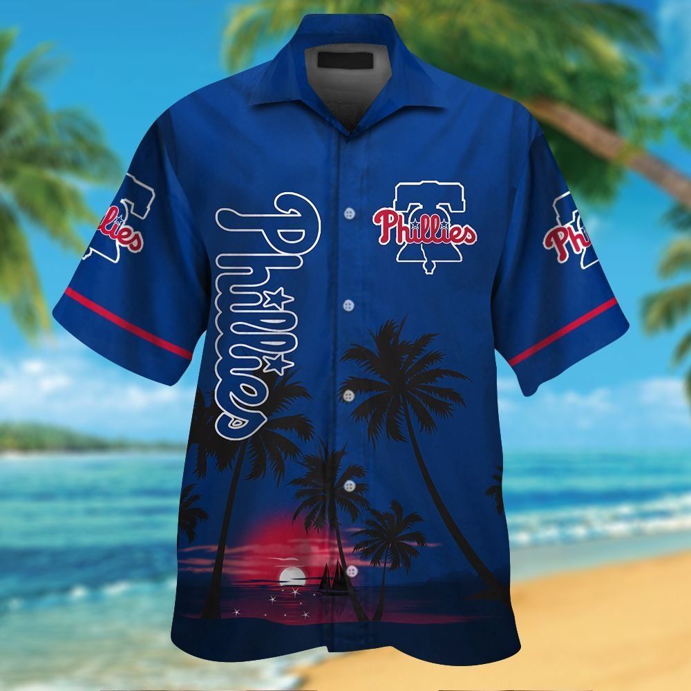 Philadelphia Phillies Short Sleeve Button Up Tropical Hawaiian Shirt VER04 Unisex T-shirt, Sweatshirt, Hoodie, Long Sleeve Tee - T-Shirt, Sweatshirt, Hoodie