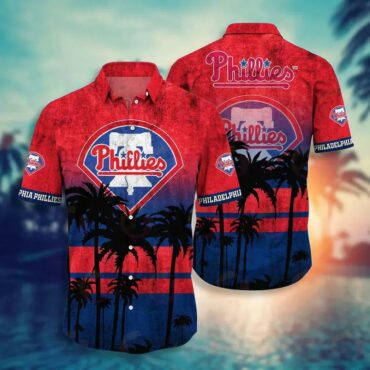 Philadelphia Phillies Sunset Palms Hawaiian Shirt Unisex T-shirt, Sweatshirt, Hoodie, Long Sleeve Tee - T-Shirt, Sweatshirt, Hoodie