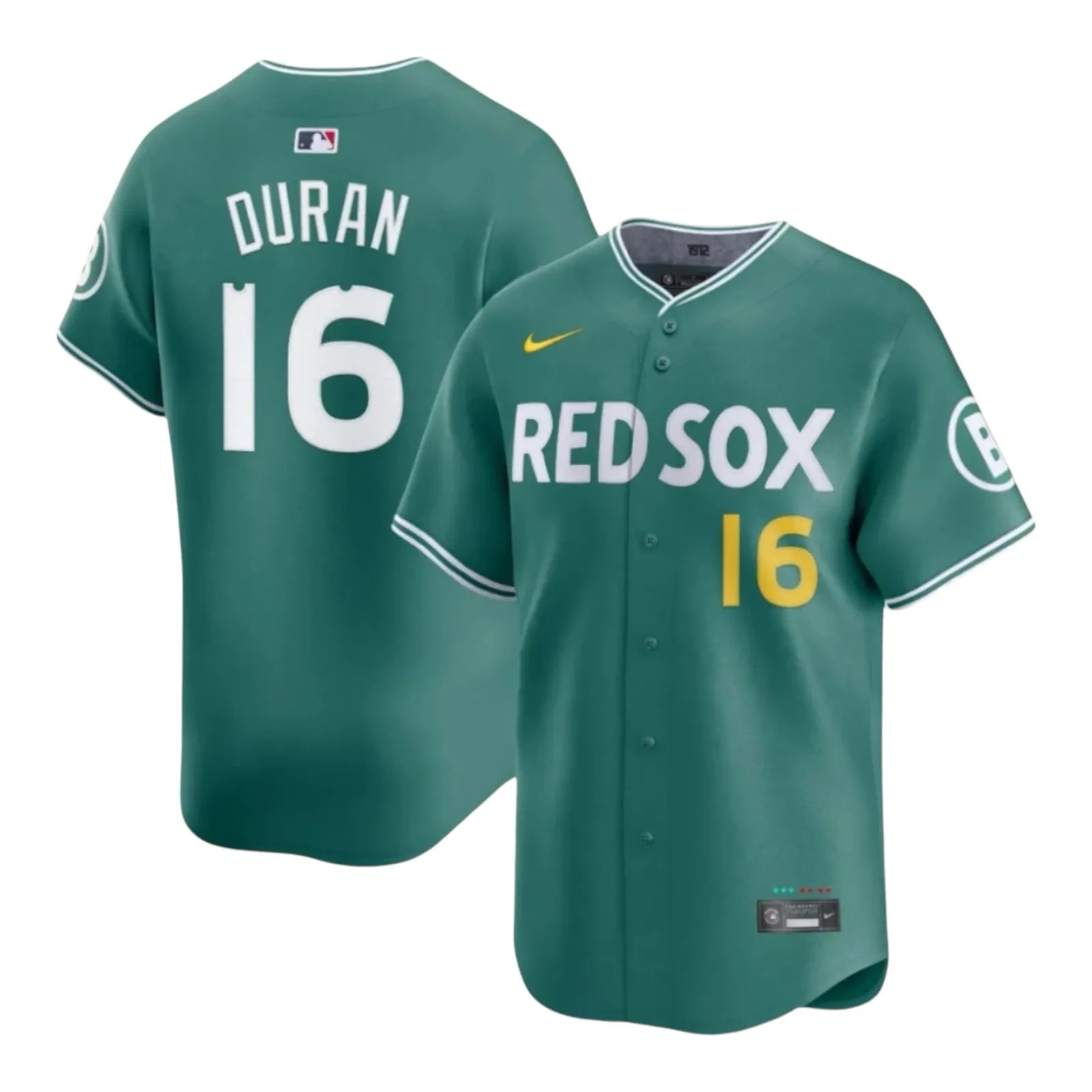 Jarren Duran Boston Red Sox City Connect Jersey Green baseball jersey product view 1