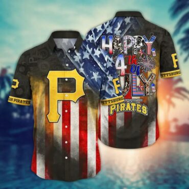 Pittsburgh Pirates 4th of July Celebration Hawaiian Shirt Unisex T-shirt, Sweatshirt, Hoodie, Long Sleeve Tee - T-Shirt, Sweatshirt, Hoodie