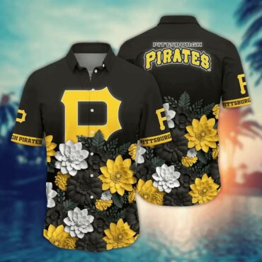 Pittsburgh Pirates Classic Floral Hawaiian Shirt Unisex T-shirt, Sweatshirt, Hoodie, Long Sleeve Tee - T-Shirt, Sweatshirt, Hoodie