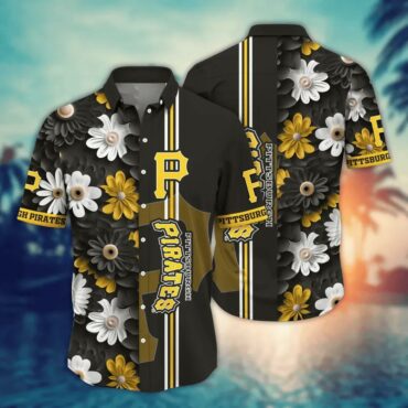 Pittsburgh Pirates Daisy Stripe Hawaiian Shirt Unisex T-shirt, Sweatshirt, Hoodie, Long Sleeve Tee - T-Shirt, Sweatshirt, Hoodie