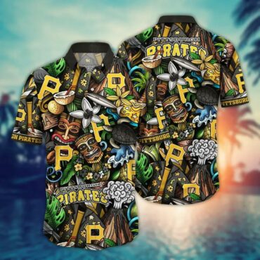 Pittsburgh Pirates Tiki Adventure Hawaiian Shirt Unisex T-shirt, Sweatshirt, Hoodie, Long Sleeve Tee - T-Shirt, Sweatshirt, Hoodie
