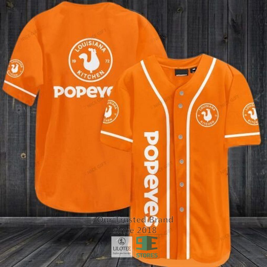 Popeyes Louisiana Kitchen Baseball Jersey Unisex T-shirt, Sweatshirt, Hoodie, Long Sleeve Tee - T-Shirt, Sweatshirt, Hoodie