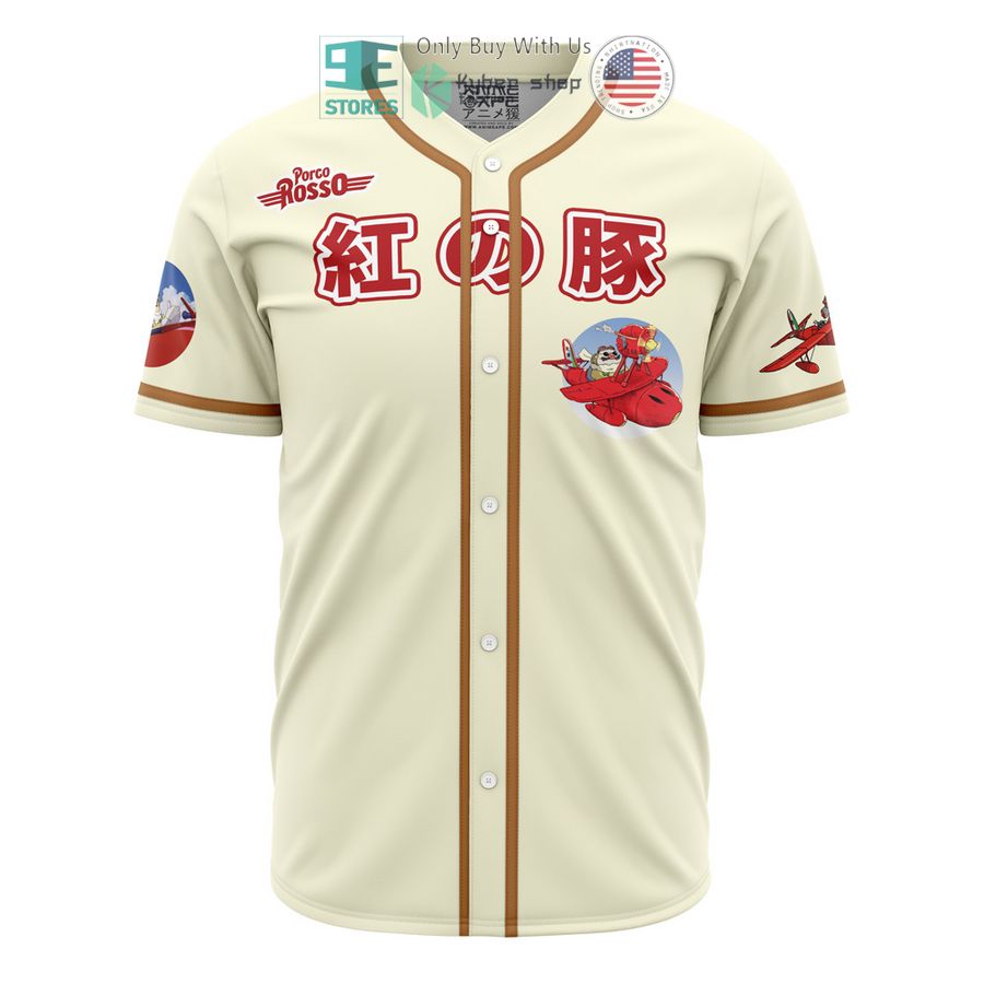 BEST Porco Rosso Studio Ghibli Baseball Jersey Unisex T-shirt, Sweatshirt, Hoodie, Long Sleeve Tee - T-Shirt, Sweatshirt, Hoodie