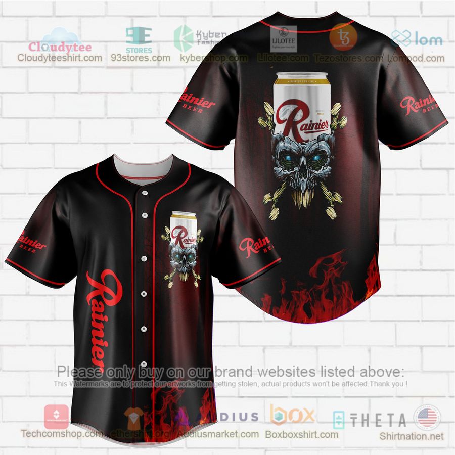 HOT Rainier skull head Baseball Jersey Shirt Unisex T-shirt, Sweatshirt, Hoodie, Long Sleeve Tee - T-Shirt, Sweatshirt, Hoodie