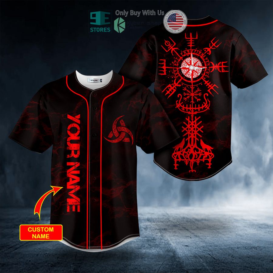 BEST Red Vegvisir Yggdrasill Viking Tattoo Baseball Shirt Unisex T-shirt, Sweatshirt, Hoodie, Long Sleeve Tee - T-Shirt, Sweatshirt, Hoodie