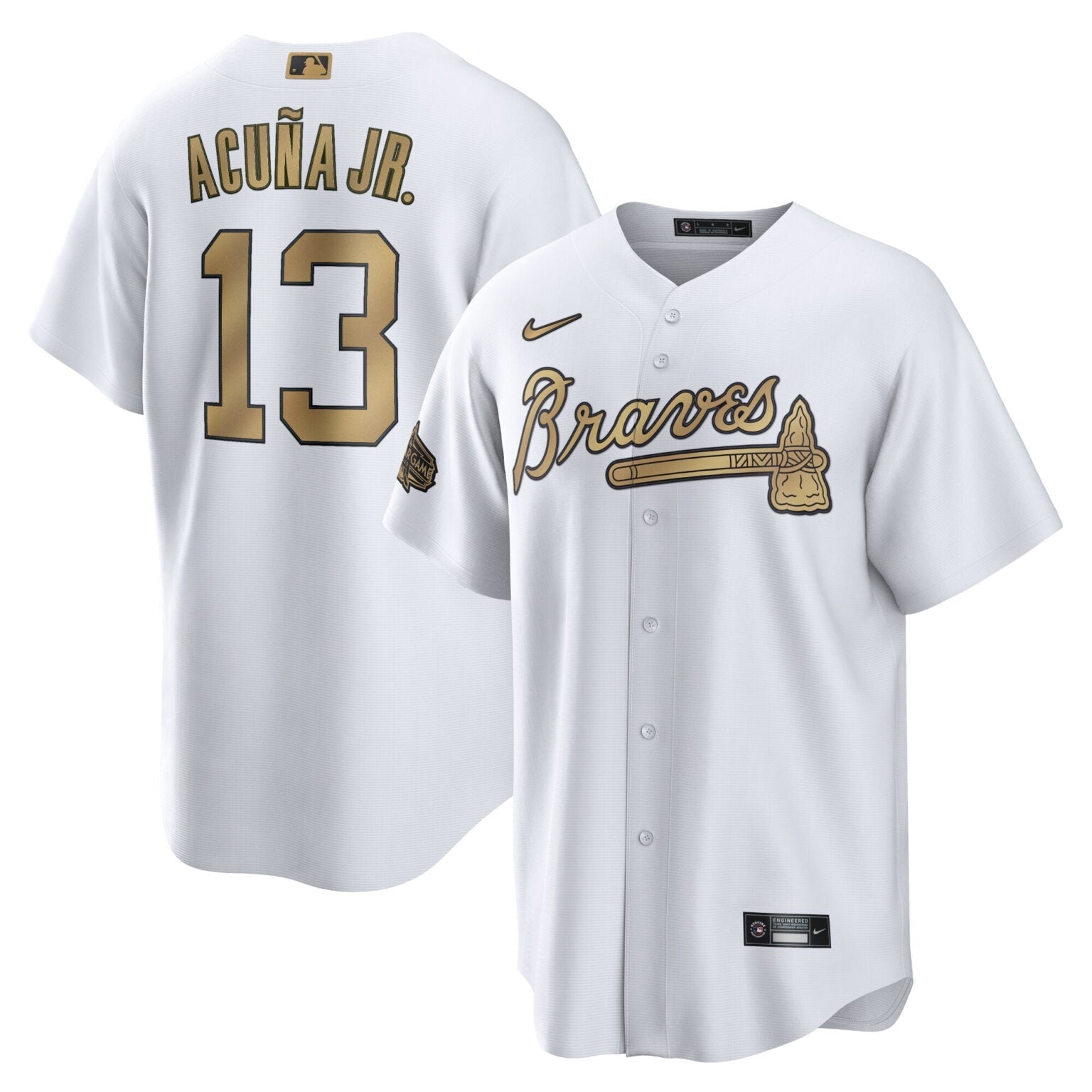 Ronald Acuna Jr Atlanta Braves 2022 All-Star Jersey White baseball jersey product view 1