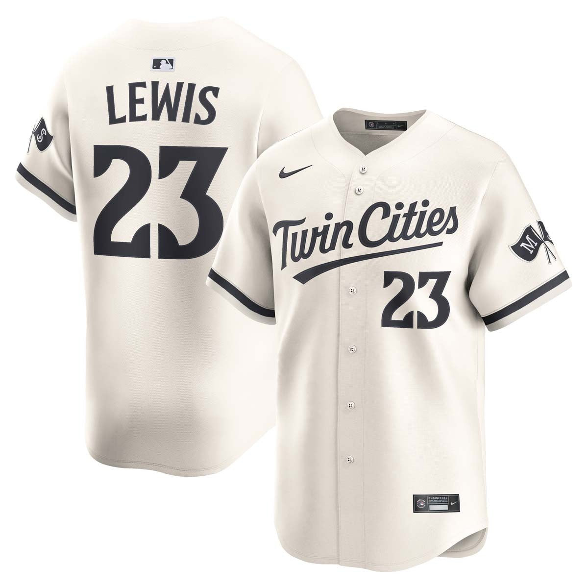 Royce Lewis Minnesota Twins Alternate Jersey - Cream baseball jersey product view 1