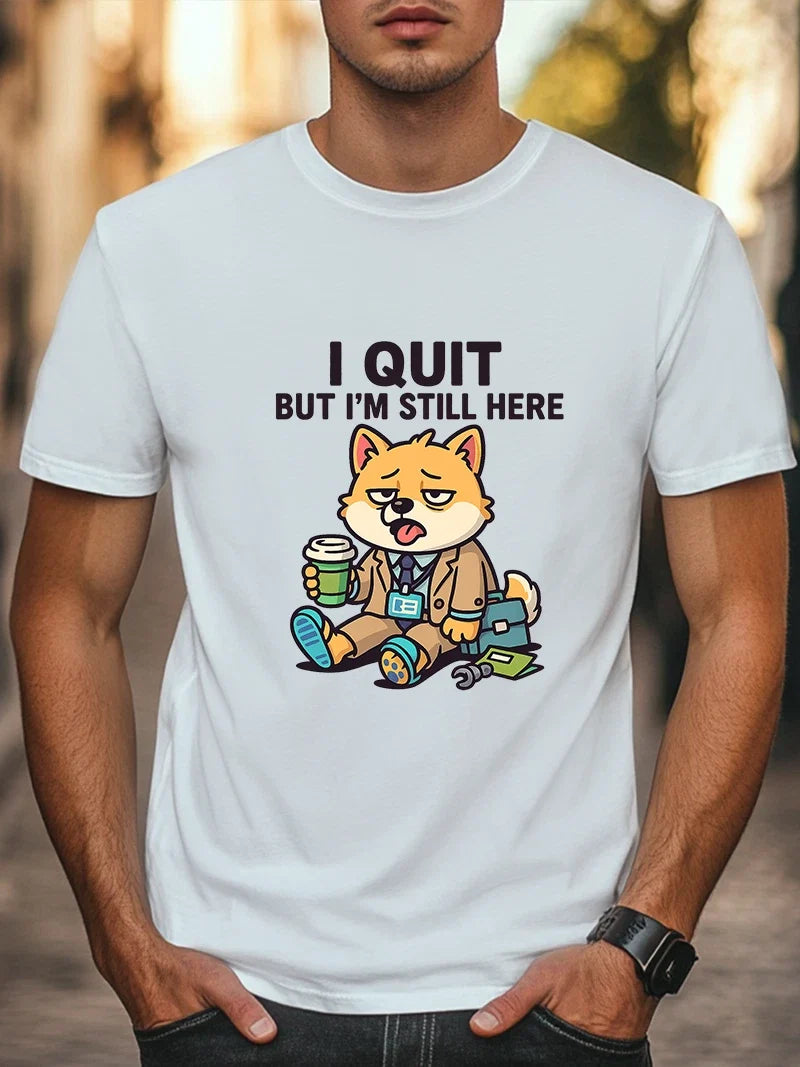 I Quit But Im Still Here T-Shirt Funny Lazy Dog Cartoon Tee Work Humor Tee Unisex T-shirt, Sweatshirt, Hoodie, Long Sleeve Tee - T-Shirt, Sweatshirt, Hoodie