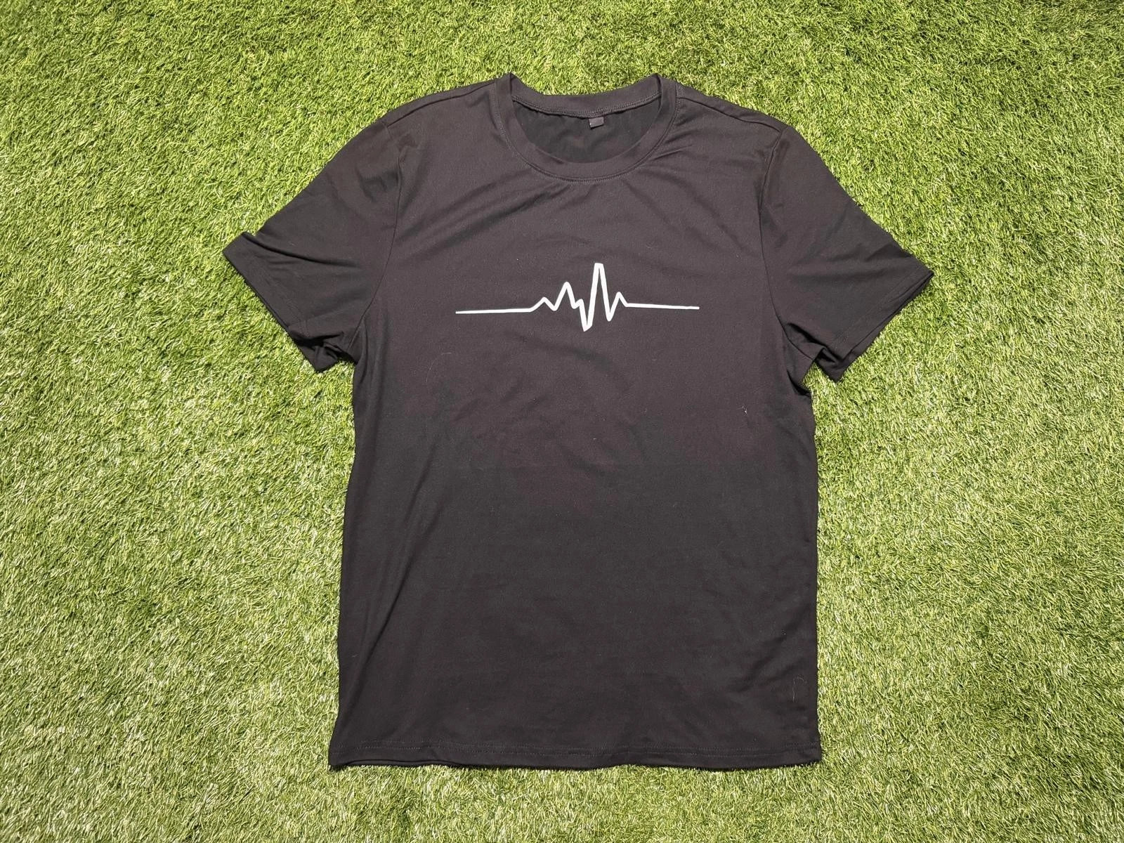 Minimalist Heartbeat Line Graphic T-Shirt Mens Small Black Crew Neck Tee Unisex T-shirt, Sweatshirt, Hoodie, Long Sleeve Tee - T-Shirt, Sweatshirt, Hoodie