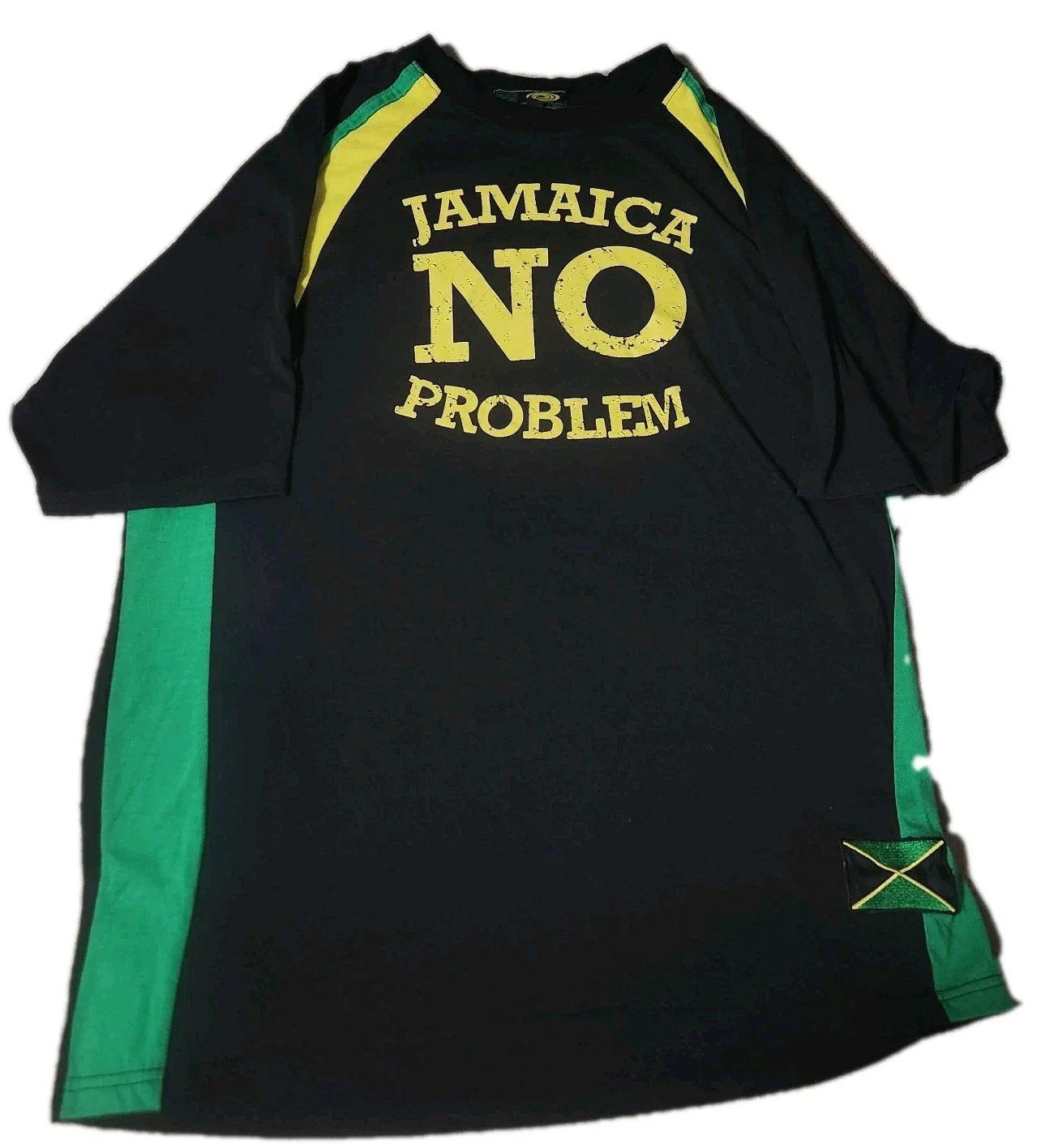 Vintage Jamaica No Problem Soccer Jersey Shirt Mens Size XL 29x23 Black Unisex T-shirt, Sweatshirt, Hoodie, Long Sleeve Tee - T-Shirt, Sweatshirt, Hoodie