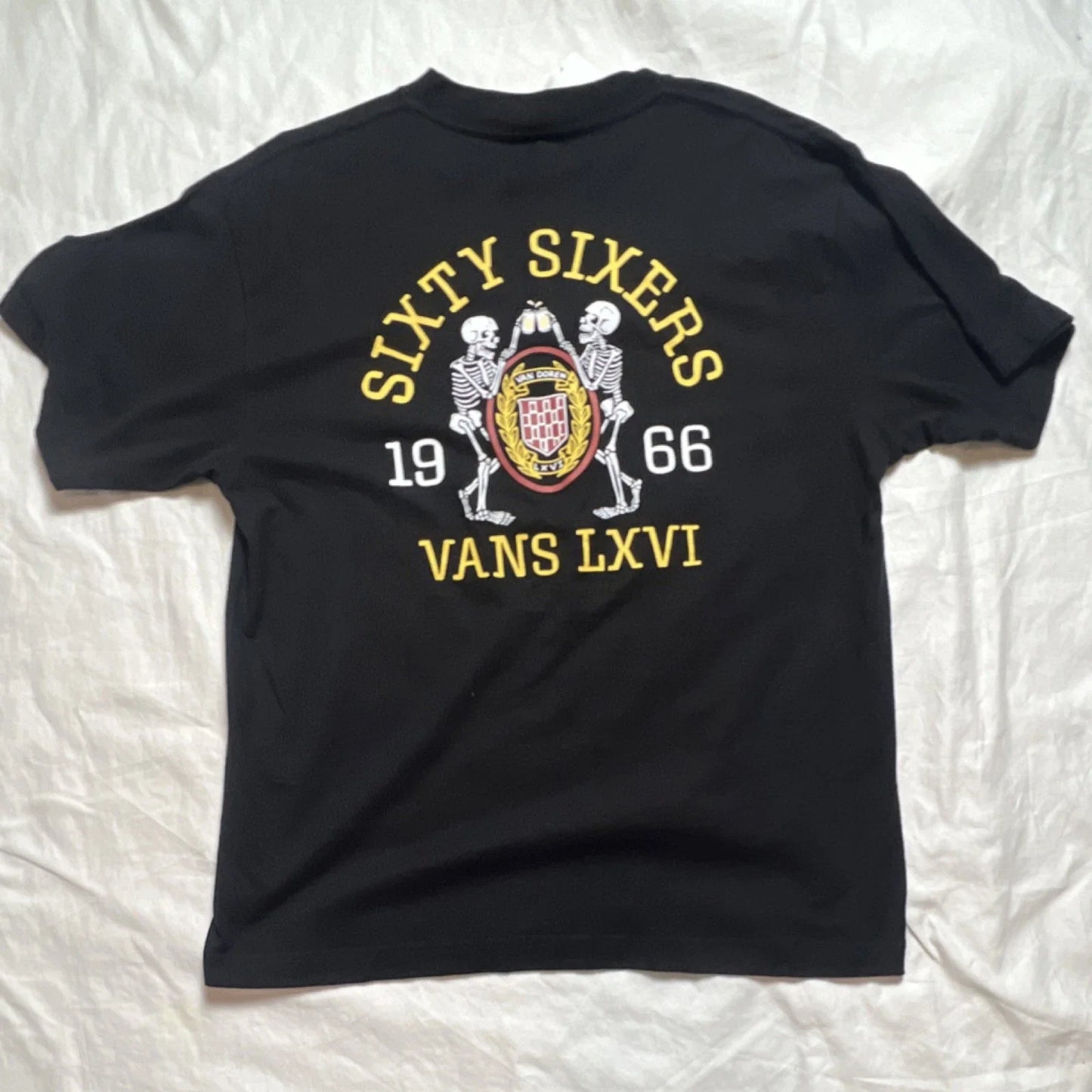 VANS Men's M Black Skull Graphic Logo Cotton T-Shirt Short Sleeve Crew Neck Unisex T-shirt, Sweatshirt, Hoodie, Long Sleeve Tee - T-Shirt, Sweatshirt, Hoodie