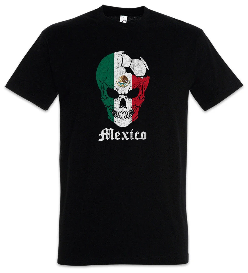 Mexico Football Skull I T-Shirt mexican Soccer Flag Banner World Championship Unisex T-shirt, Sweatshirt, Hoodie, Long Sleeve Tee - T-Shirt, Sweatshirt, Hoodie