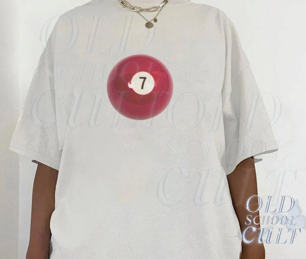 Vintage 7 Ball 90s Graphic T-Shirt, Retro Billard Oversized Shirt, Y2k Lucky Tee Unisex T-shirt, Sweatshirt, Hoodie, Long Sleeve Tee - T-Shirt, Sweatshirt, Hoodie