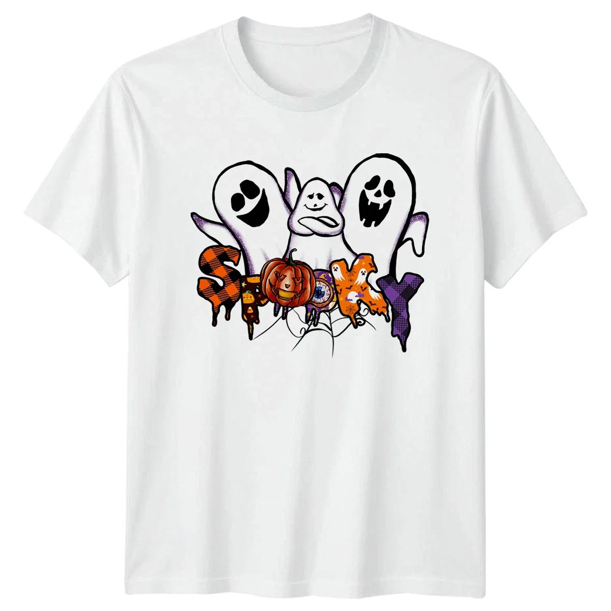 Spooky T-Shirt Cute Halloween Ghost Pumpkin Halloween Gift For Him And Her Unisex T-shirt, Sweatshirt, Hoodie, Long Sleeve Tee - T-Shirt, Sweatshirt, Hoodie