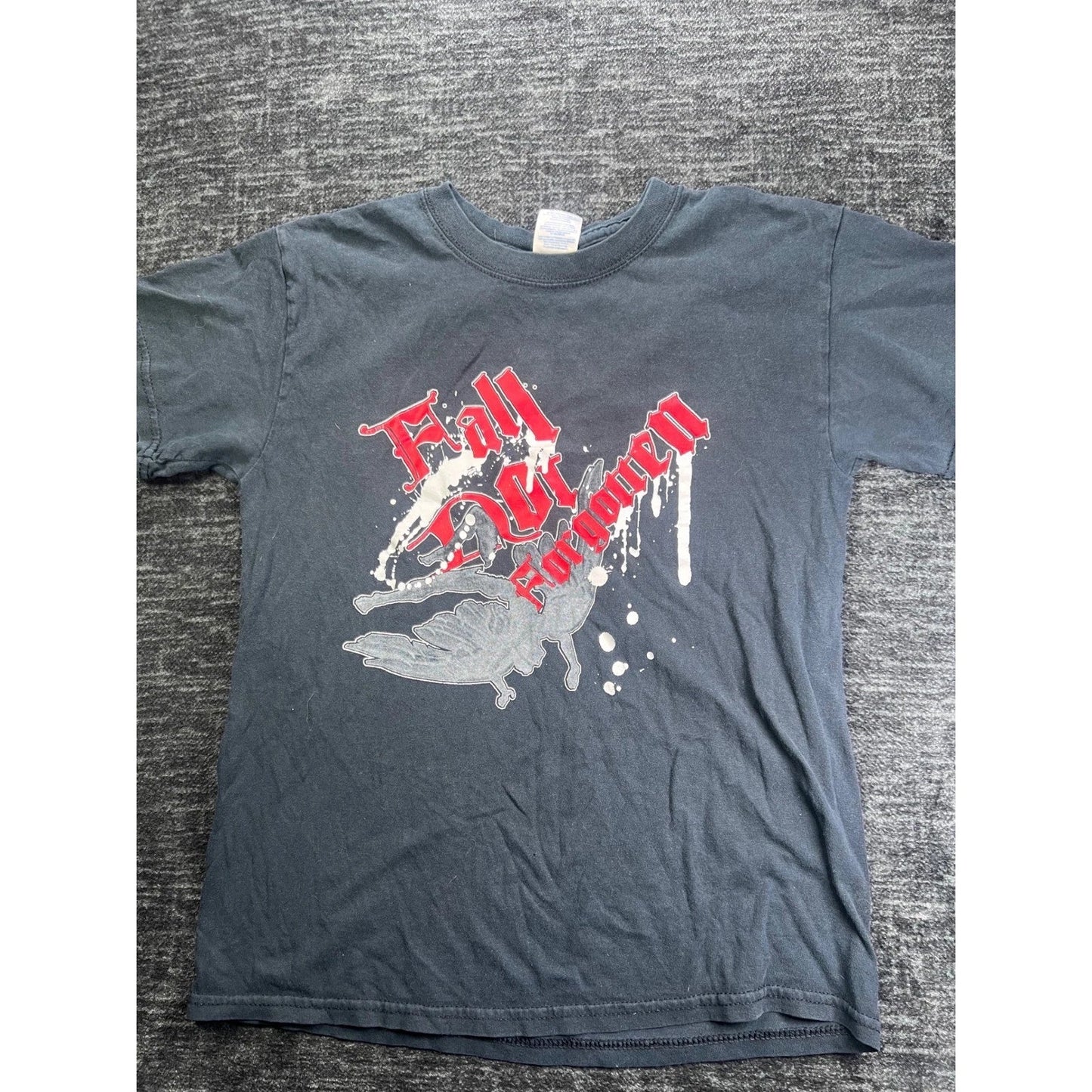 Gildan T-Shirt Mens Small Black Fall Not Forgotten Graphic Fallen Angel Gothic Unisex T-shirt, Sweatshirt, Hoodie, Long Sleeve Tee - T-Shirt, Sweatshirt, Hoodie