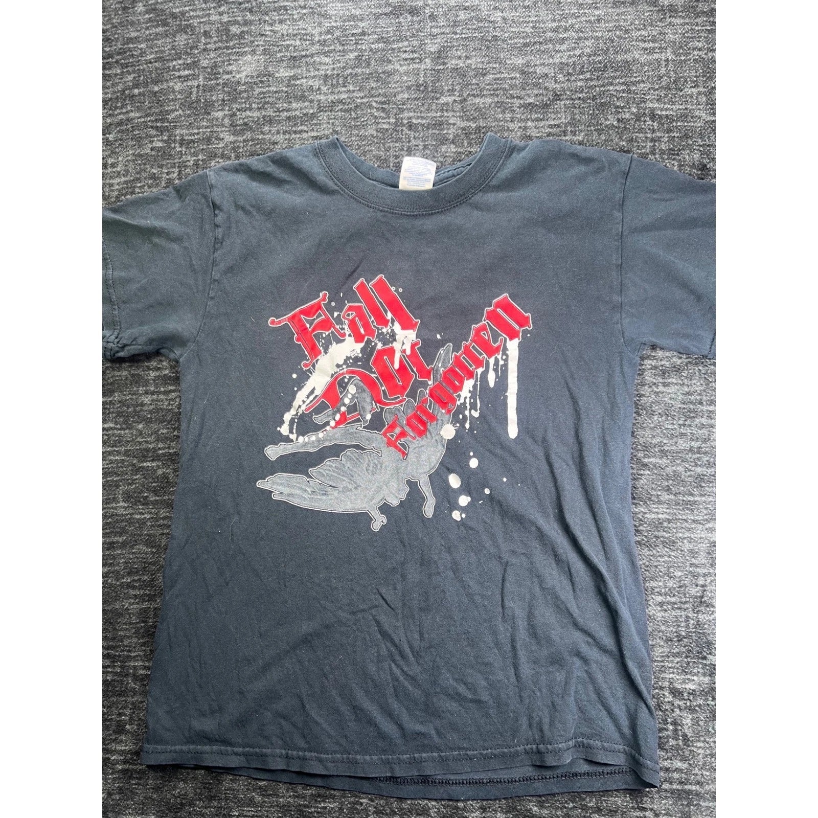 Gildan T-Shirt Mens Small Black Fall Not Forgotten Graphic Fallen Angel Gothic Unisex T-shirt, Sweatshirt, Hoodie, Long Sleeve Tee - T-Shirt, Sweatshirt, Hoodie