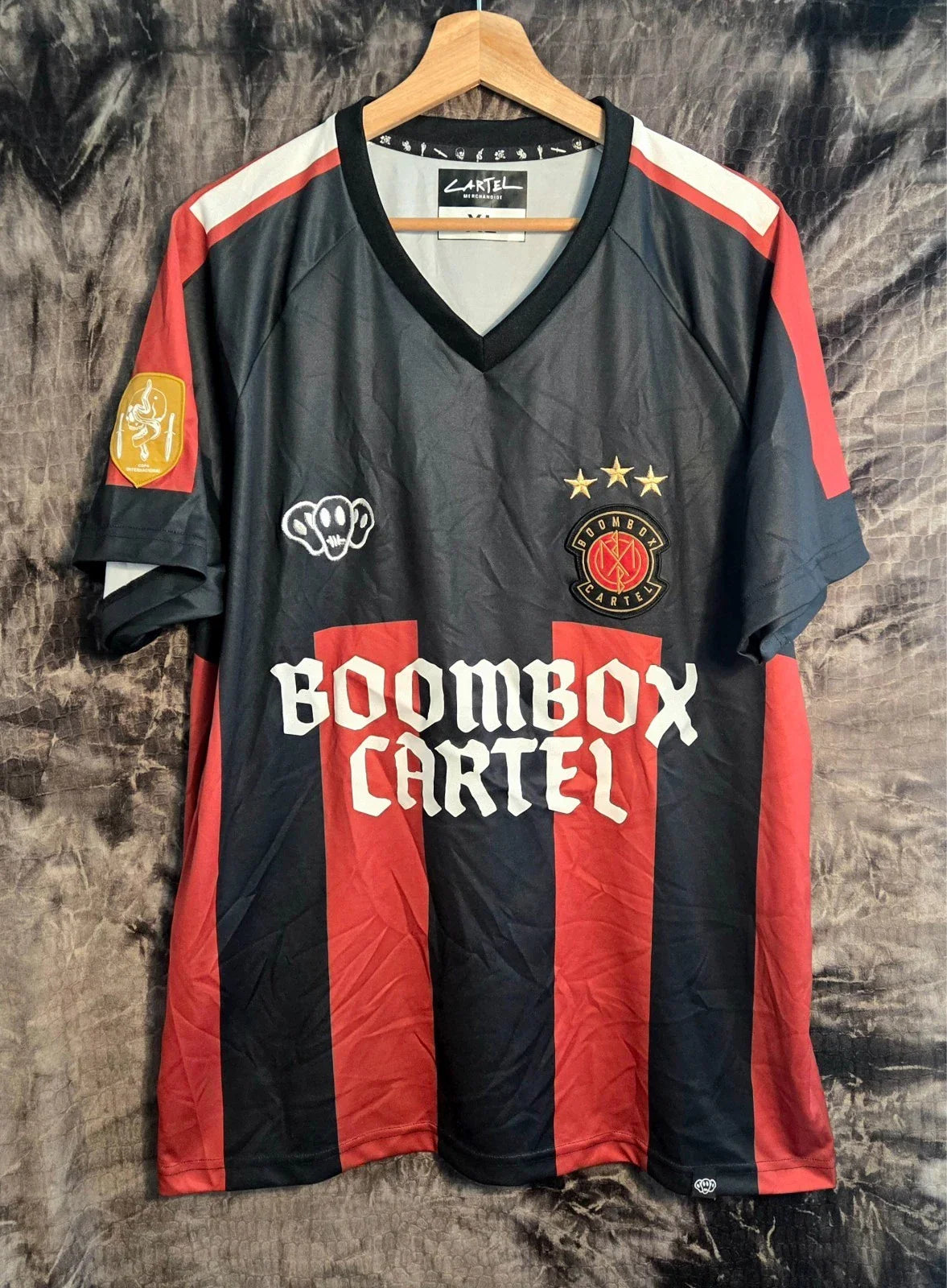Boombox Cartel FC Jersey XL Don Fuego 2019 Rare EDM Soccer Shirt Unisex T-shirt, Sweatshirt, Hoodie, Long Sleeve Tee - T-Shirt, Sweatshirt, Hoodie