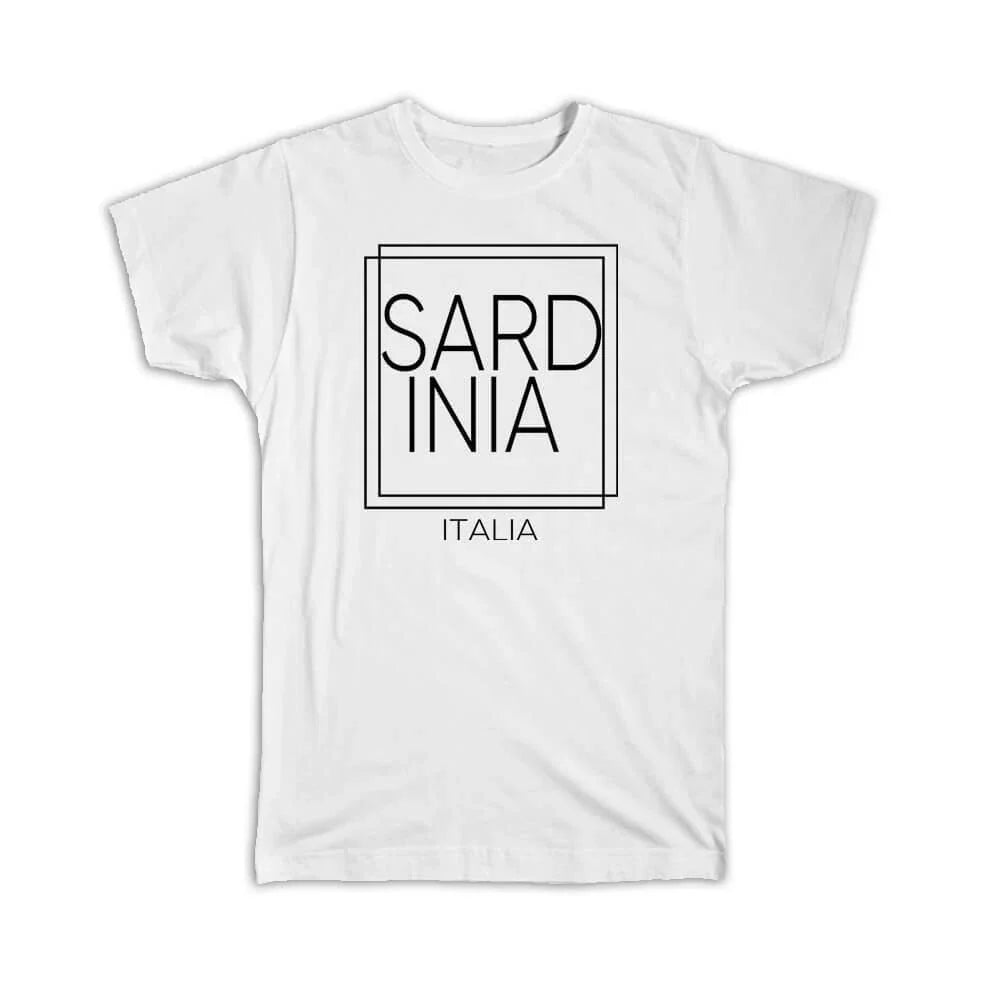 Gift T-Shirt : SARDINIA Italy Square Modern Minimalist Font Unisex T-shirt, Sweatshirt, Hoodie, Long Sleeve Tee - T-Shirt, Sweatshirt, Hoodie