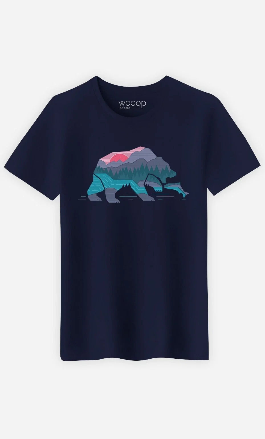 T-Shirt Man short Sleeve - Bear Country Color Navy Blue Unisex T-shirt, Sweatshirt, Hoodie, Long Sleeve Tee - T-Shirt, Sweatshirt, Hoodie