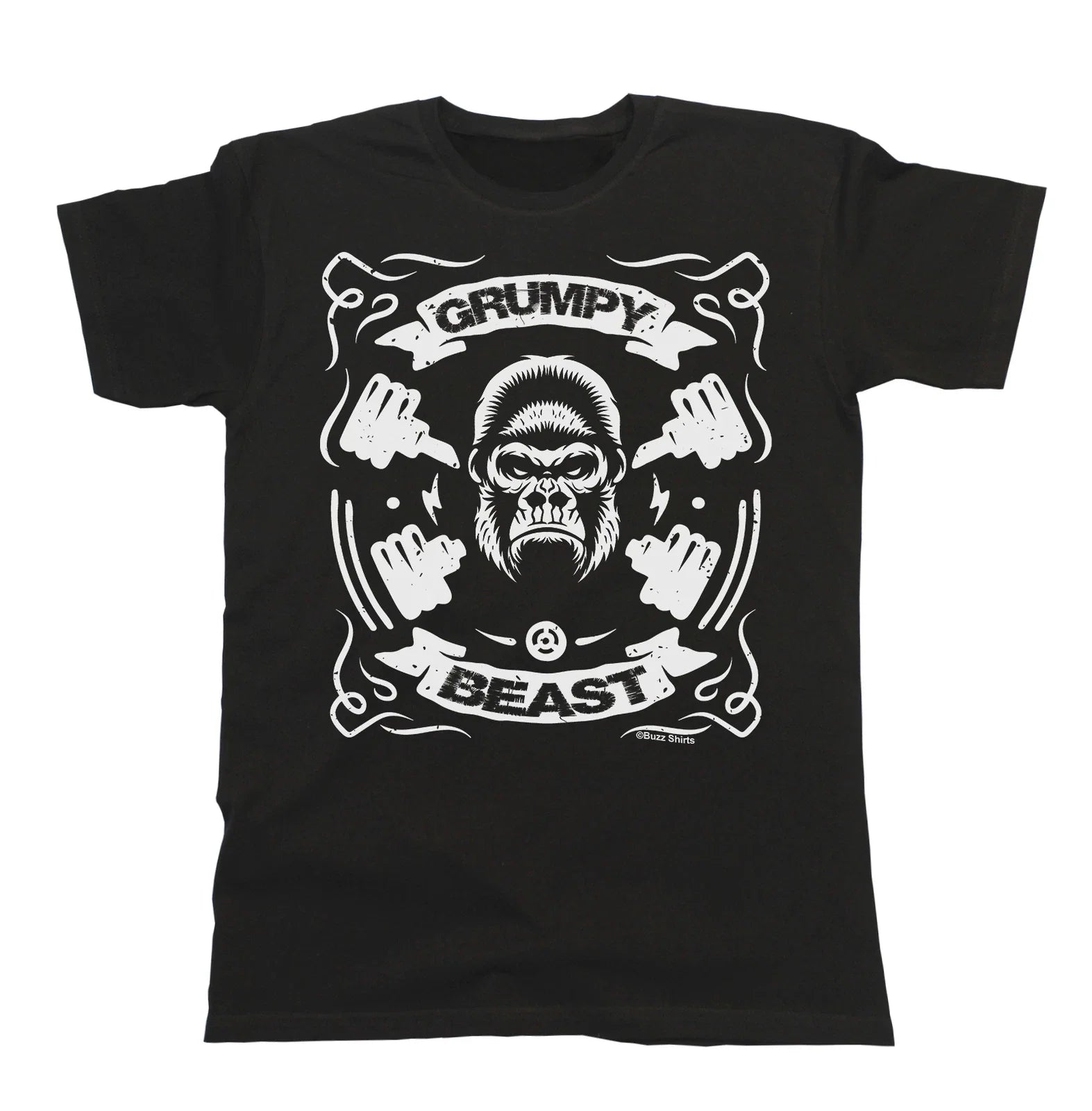 Grumpy Beast Gorilla Funny Mens  T-Shirt Dad Father Grandad Christmas Unisex T-shirt, Sweatshirt, Hoodie, Long Sleeve Tee - T-Shirt, Sweatshirt, Hoodie