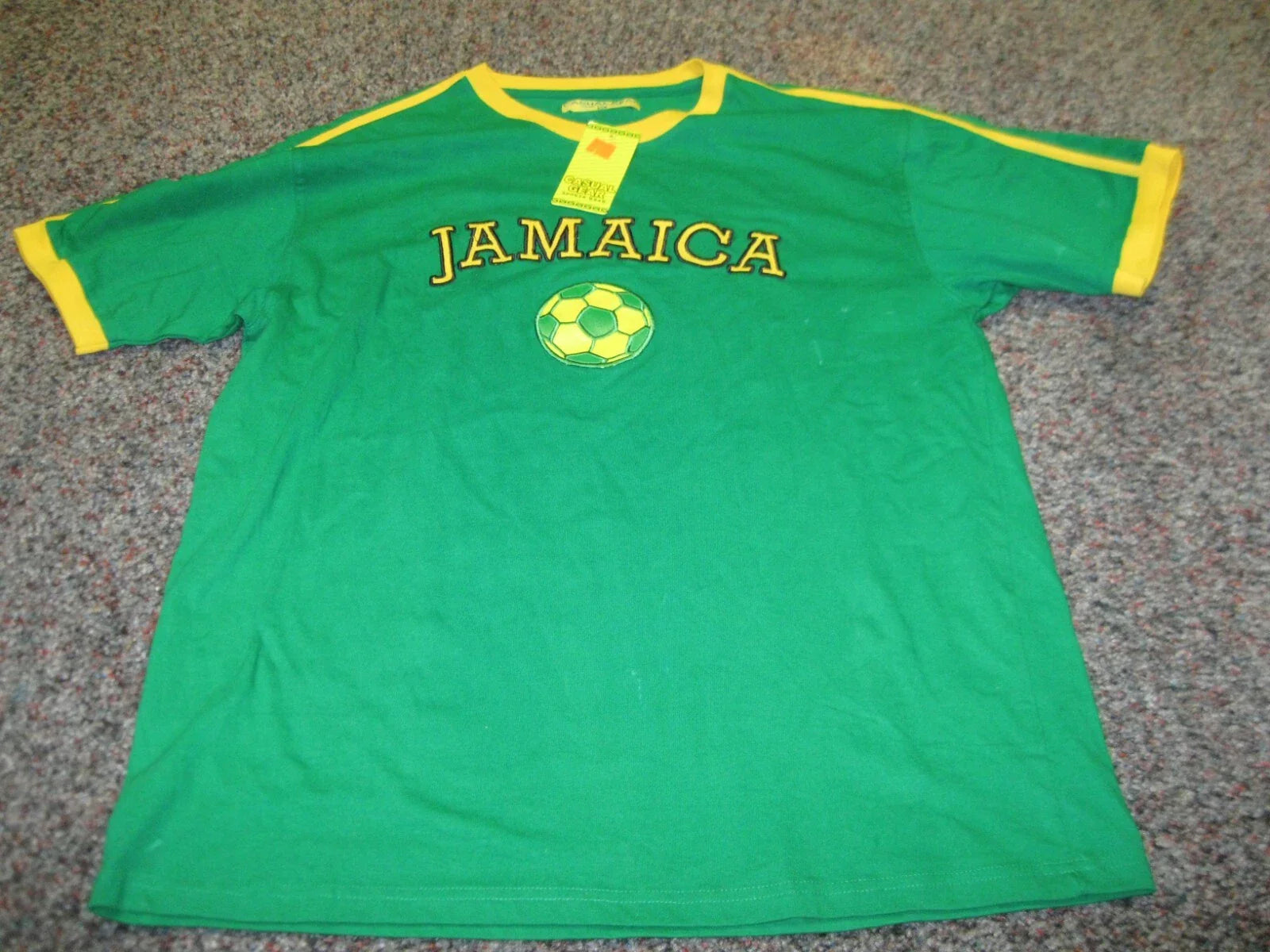 Jamaica Soccer Shirt Adult XL Green Graphic Casual Gear Sewn name & ball NEW Unisex T-shirt, Sweatshirt, Hoodie, Long Sleeve Tee - T-Shirt, Sweatshirt, Hoodie