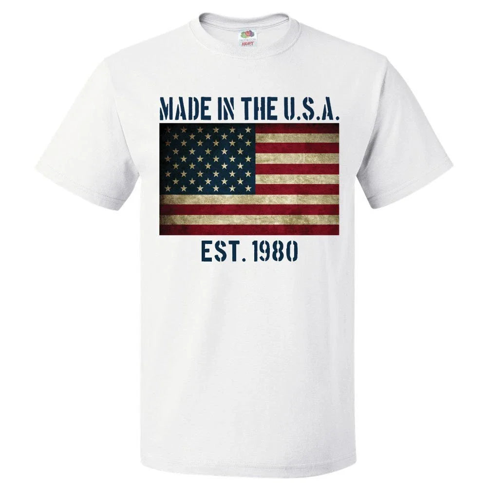 46th Birthday Gift For 46 Year Old Made In USA 1980 Shirt Unisex T-shirt, Sweatshirt, Hoodie, Long Sleeve Tee - T-Shirt, Sweatshirt, Hoodie