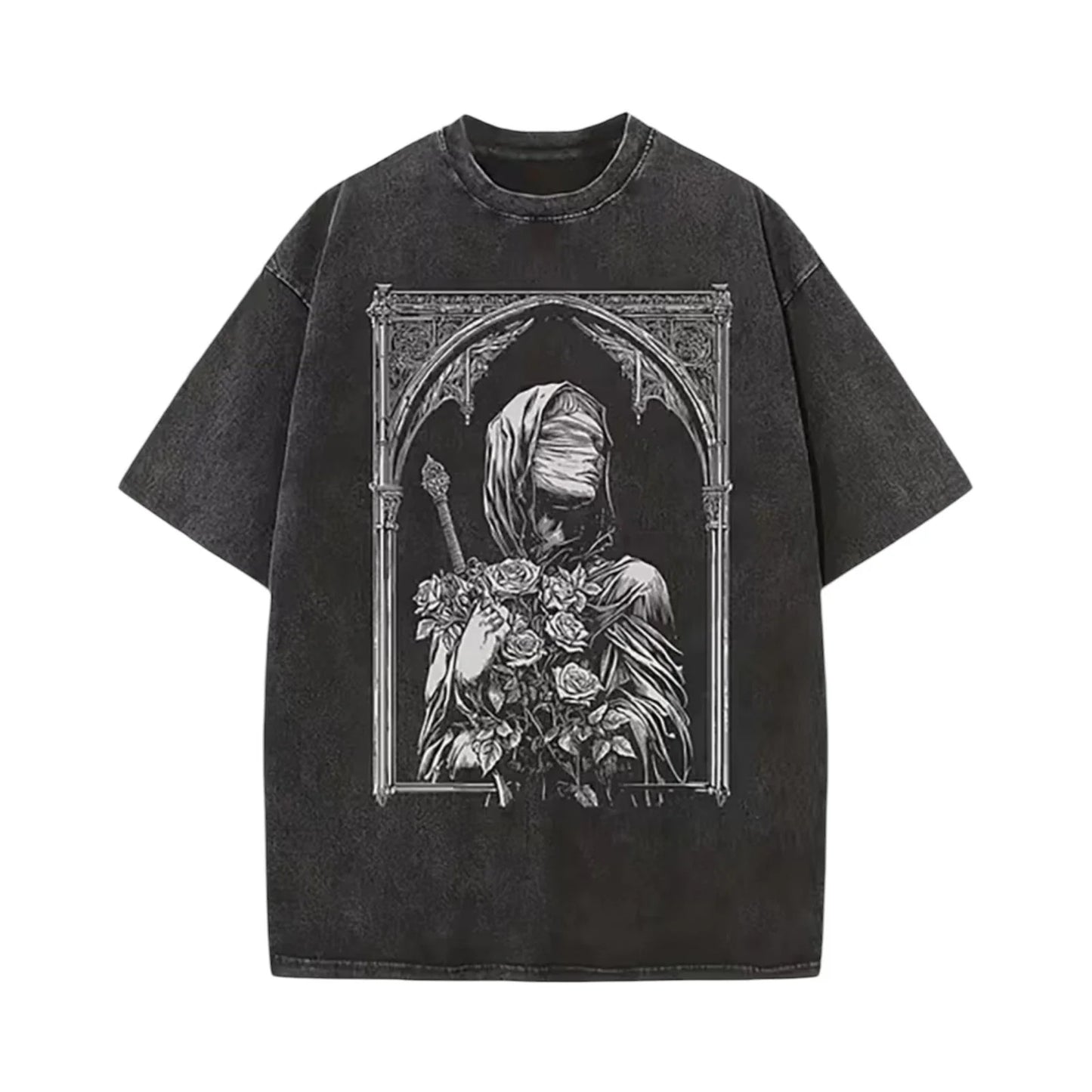 Black T-Shirt Size L Blind Gothic Monk Vintage Graphic Streetwear Cotton Unisex T-shirt, Sweatshirt, Hoodie, Long Sleeve Tee - T-Shirt, Sweatshirt, Hoodie